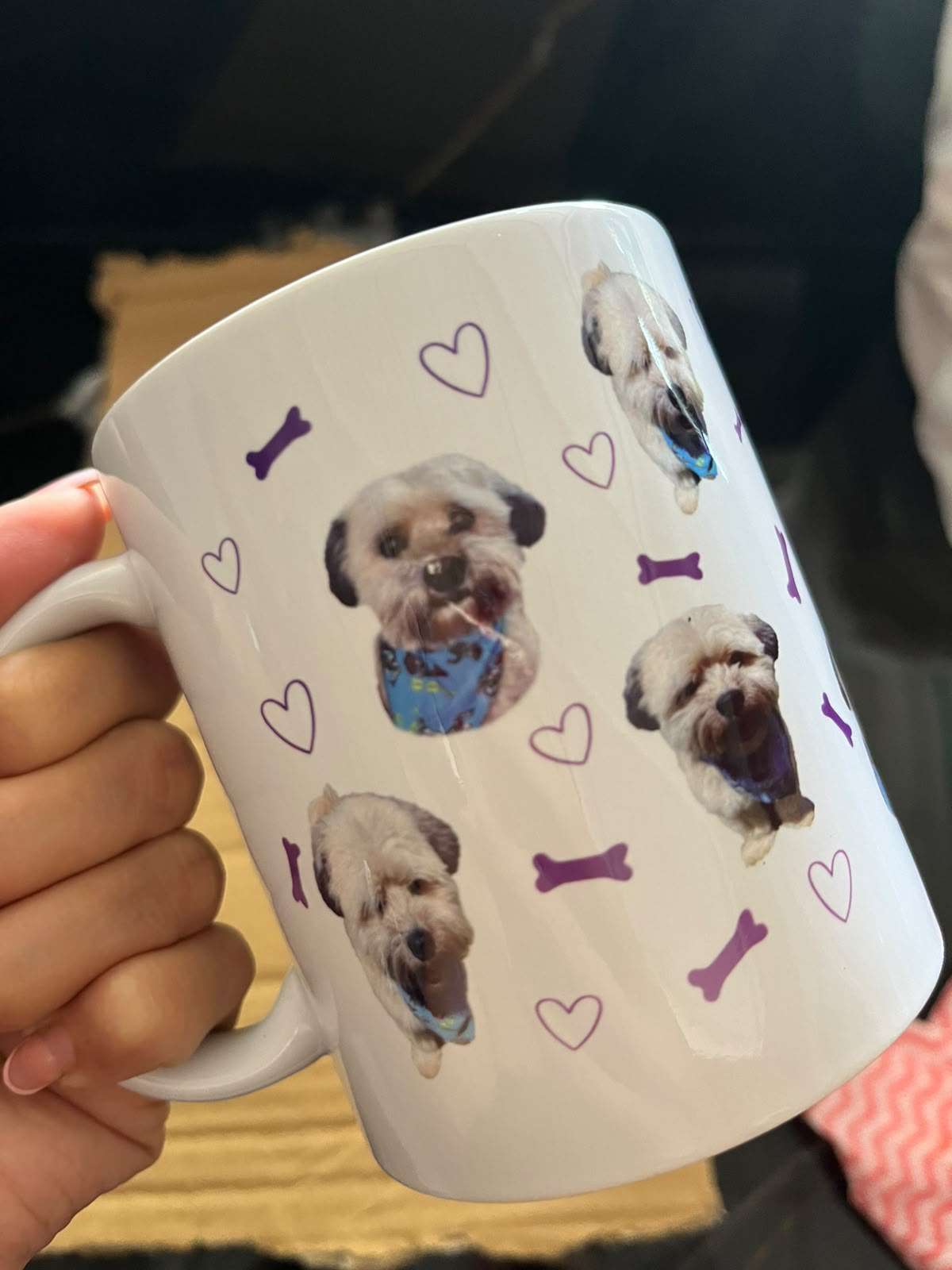 Mug personalizado blanco con foto de perrito â€” producto Comedogs Cali